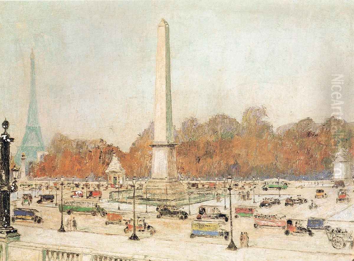 Paris - Place de la Concorde Oil Painting by Pierre Thevenet