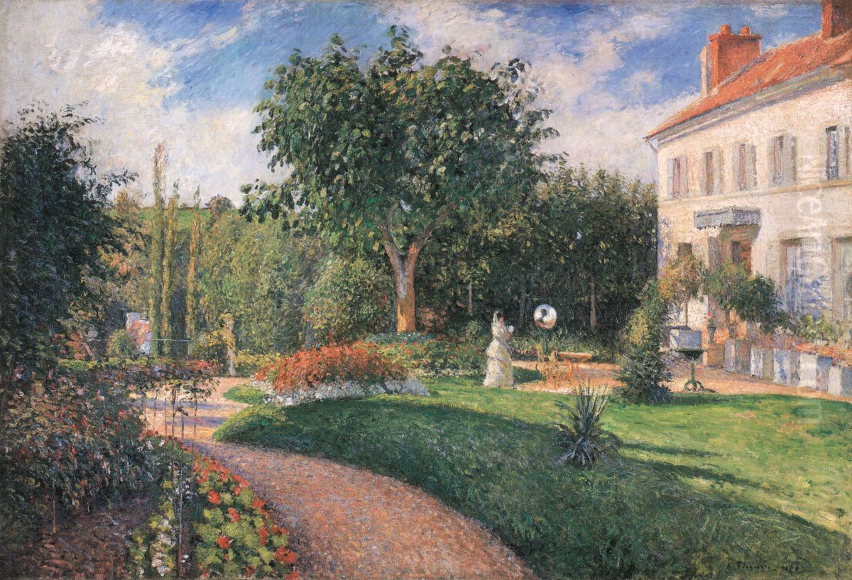 The Garden of Les Mathurins at Pontoise Oil Painting by Camille Pissarro
