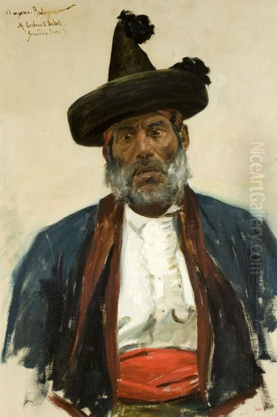 Chorrojumo rei dels gitanos de l'Alhambra Oil Painting by Miquel Carbonell Selva