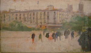 Paisatge urba amb figures
