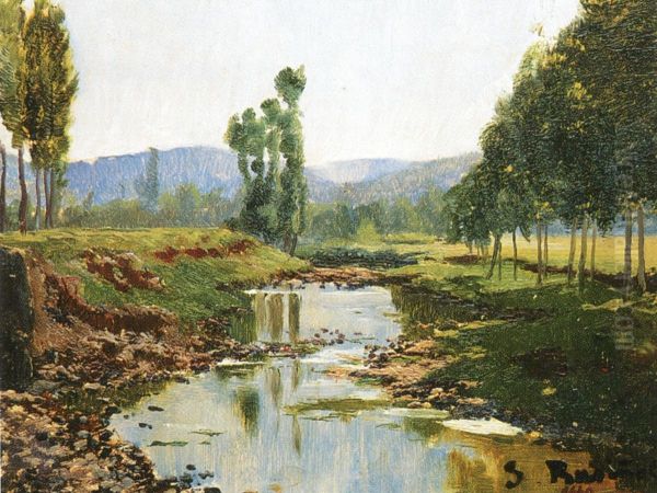 Paisatge Oil Painting by Santiago Rusinol i Prats