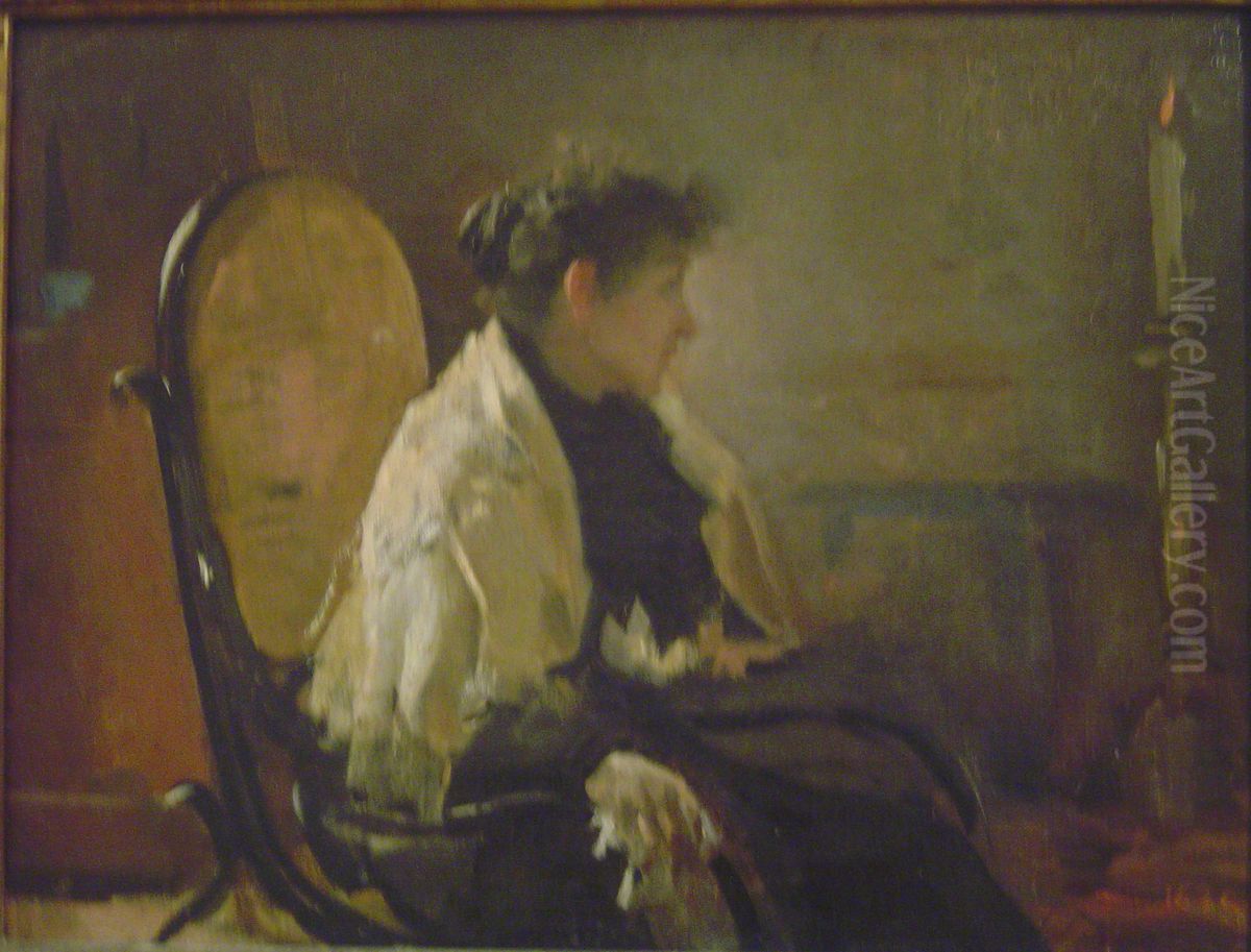Figura Oil Painting by Joan Llimona y Bruguera