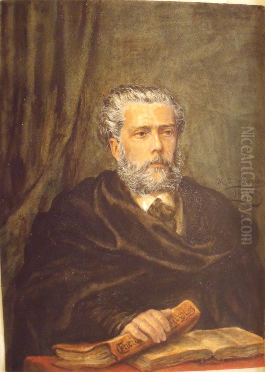 Retrat de Victor Balaguer Oil Painting by Manuel Jose de Laredo y Ordono