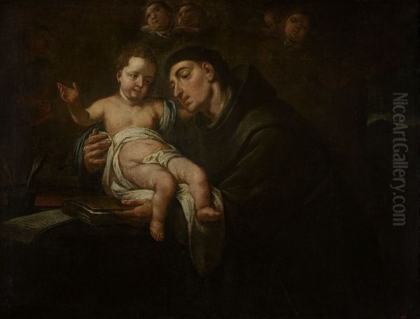 Visio de Sant Antoni de Padua Oil Painting by Antoni Viladomat i Manalt