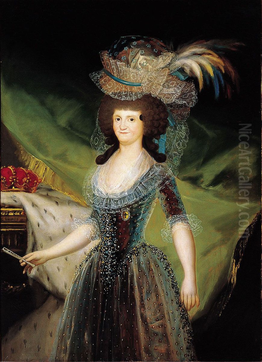 Queen Maria Luisa Oil Painting by Francisco Goya Fuendetodos
