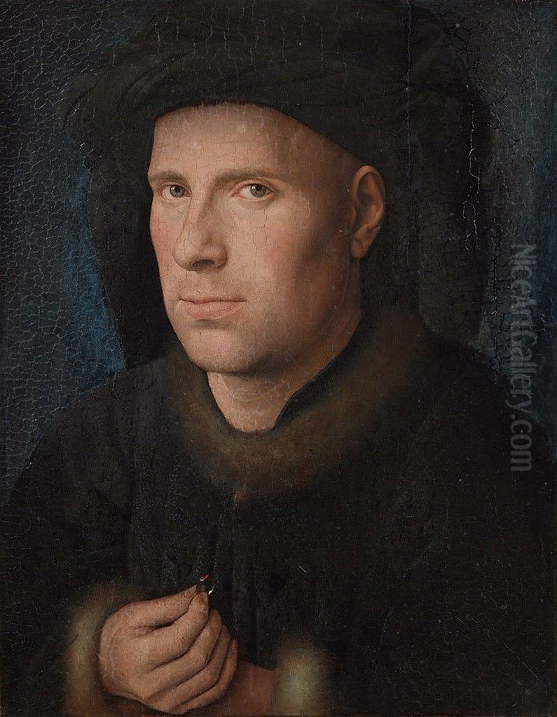 Portrait of Jan de Leeuw Oil Painting by Jan Van Eyck