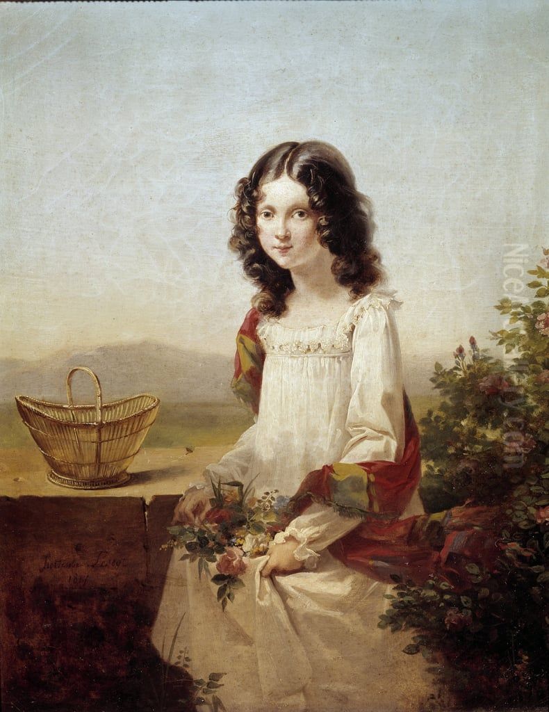 Lise Aubin de Fougerais Oil Painting by Hortense Haudebourt-Lescot