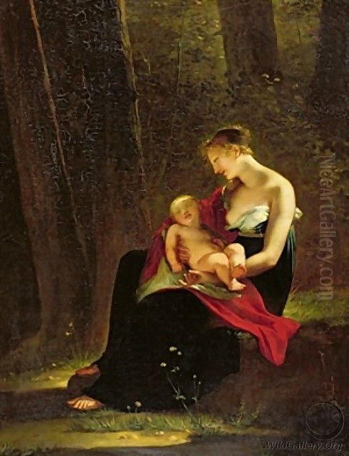 The Happy Mother Oil Painting by Constance Mayer