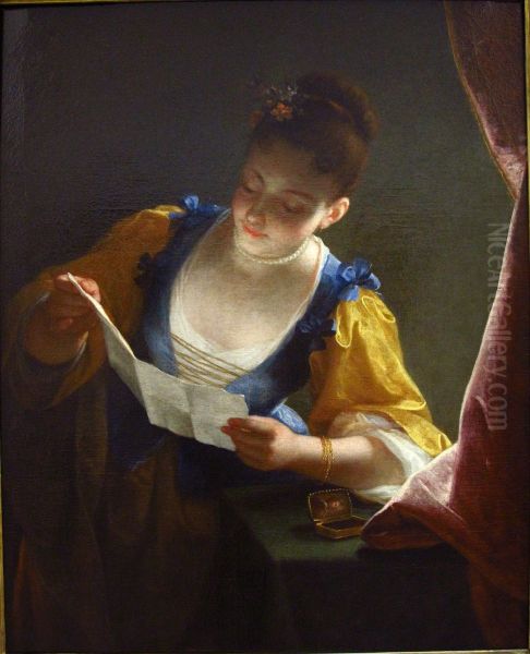 La Liseuse. Oil Painting by Jean Raoux