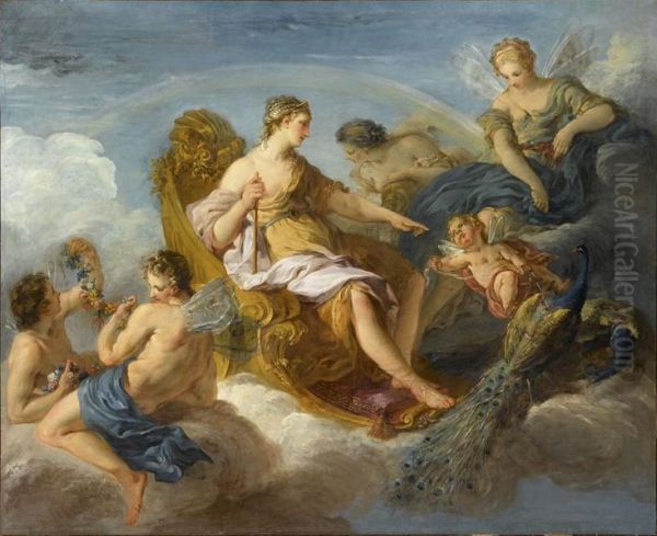 Junon, Iris et Flore Oil Painting by Francois Lemoyne
