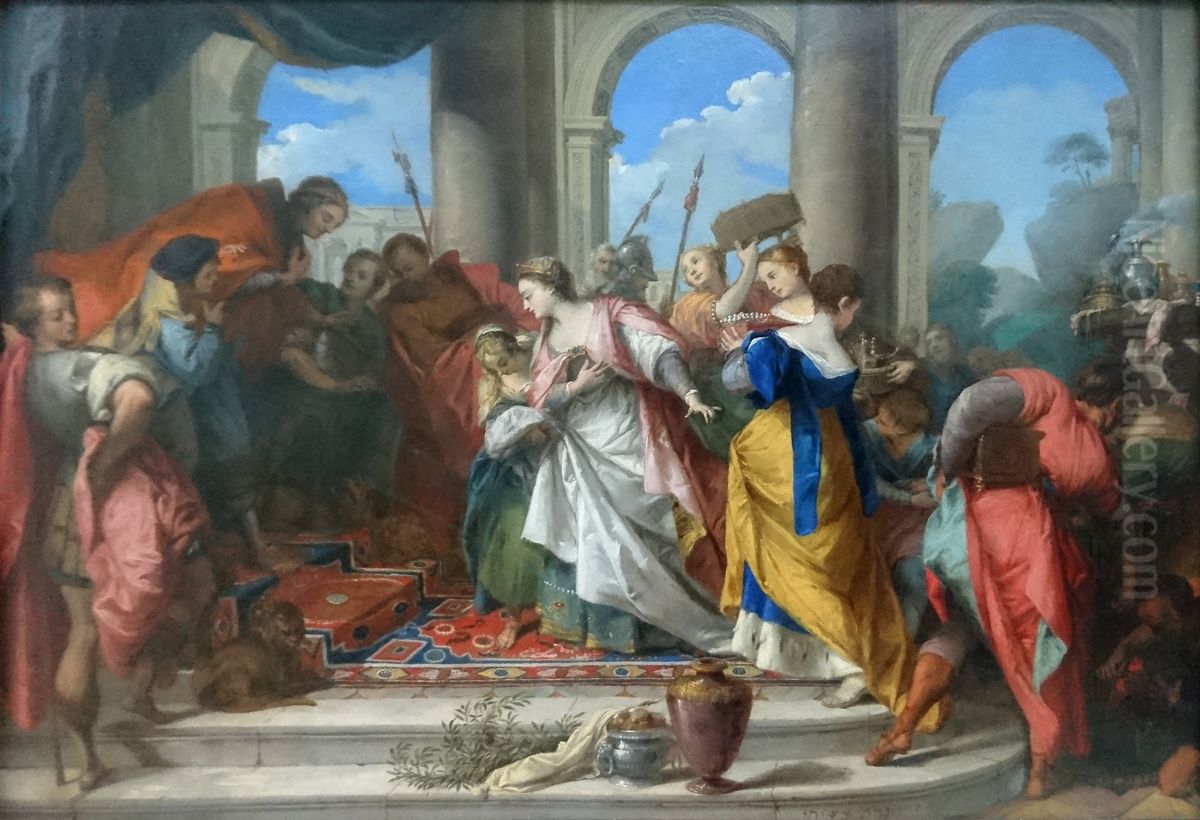 Salomon et la reine de Saba Oil Painting by Nicolas Vleughels