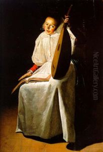 Young woman with a lute