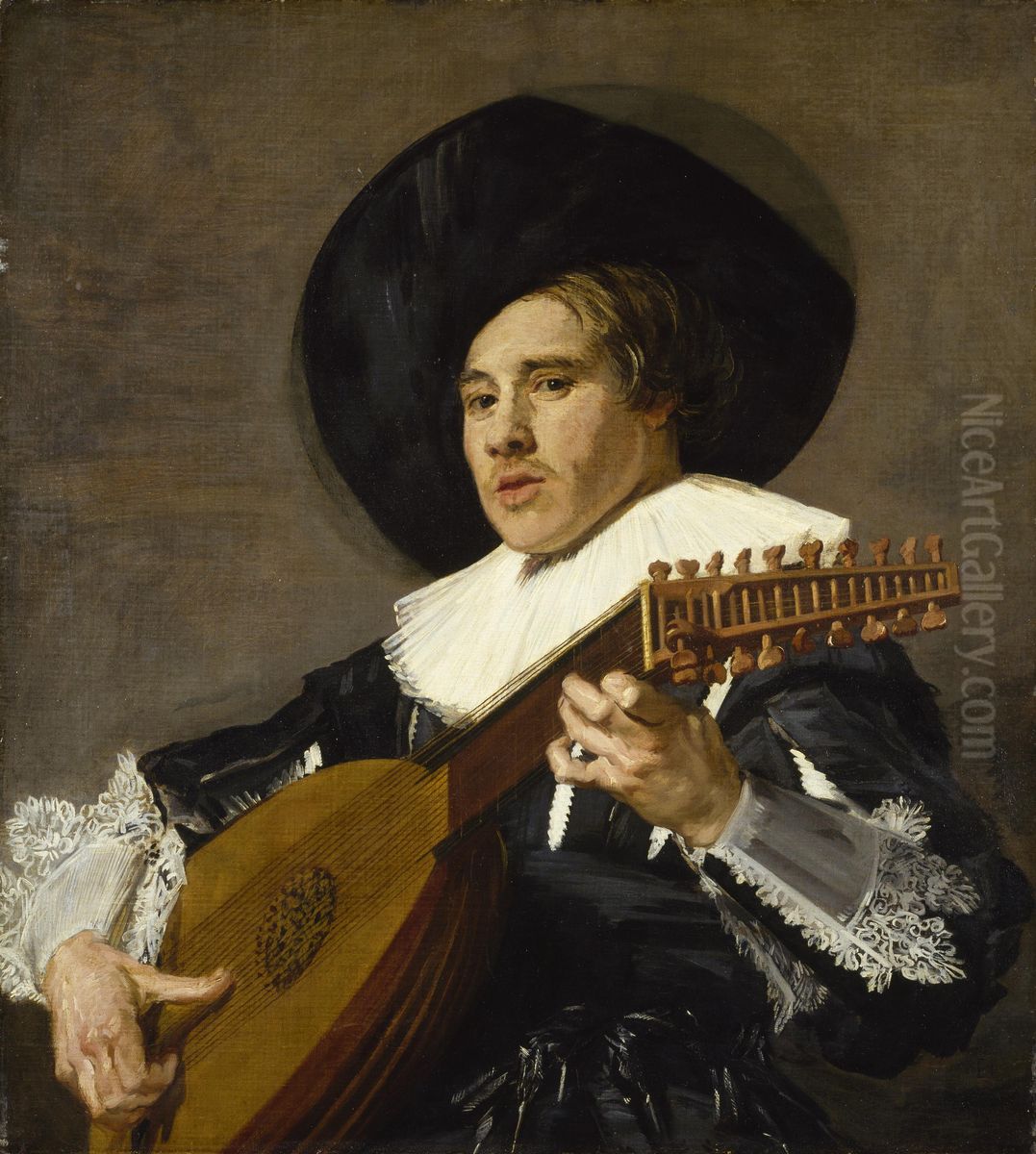 The Lute Player Oil Painting by Frans Hals