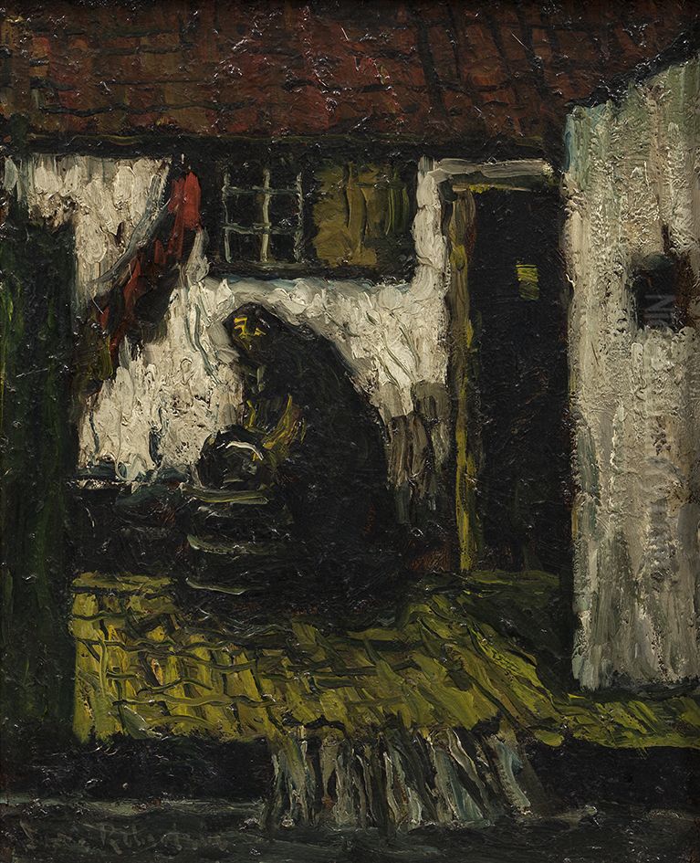 Woman in backyard Oil Painting by Suze Robertson