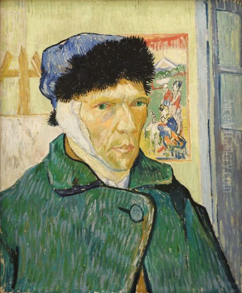 autoritratto con un orecchio bendato Oil Painting by Vincent Van Gogh