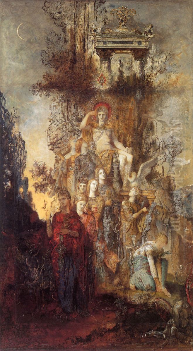 The Muses Leaving their Father Apollo to Go Out and Light the World Oil Painting by Gustave Moreau