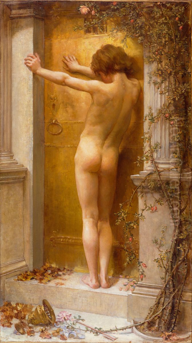 Love Locked Out Oil Painting by Anna Lea Merritt