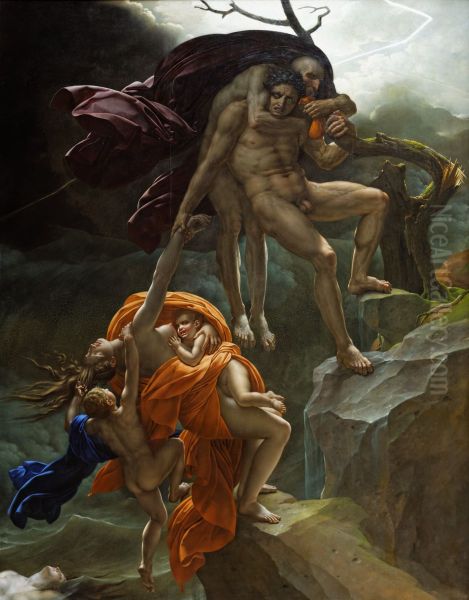 Scene of the Flood Oil Painting by Anne-Louis Girodet De Roussy-Trioson