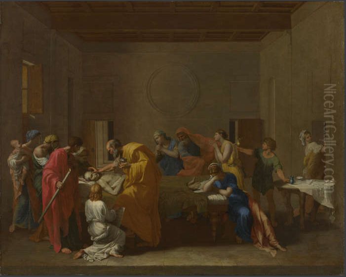 Seven Sacraments - Extreme Unction I Oil Painting by Nicolas Poussin