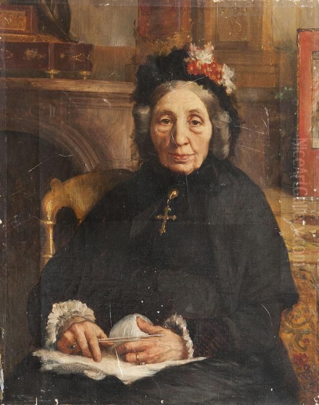 La Couturiere Oil Painting by Francois-Auguste Biard
