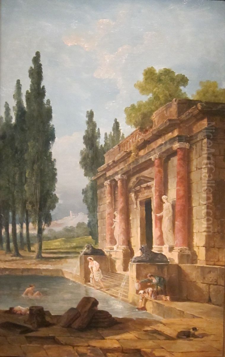 The Bather Oil Painting by Hubert Robert