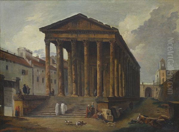 Ancient temple Oil Painting by Hubert Robert