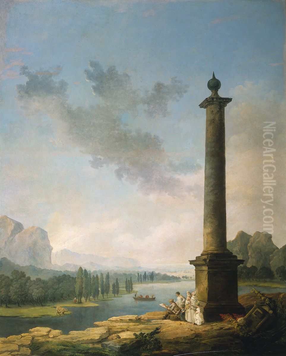 The Column Oil Painting by Hubert Robert