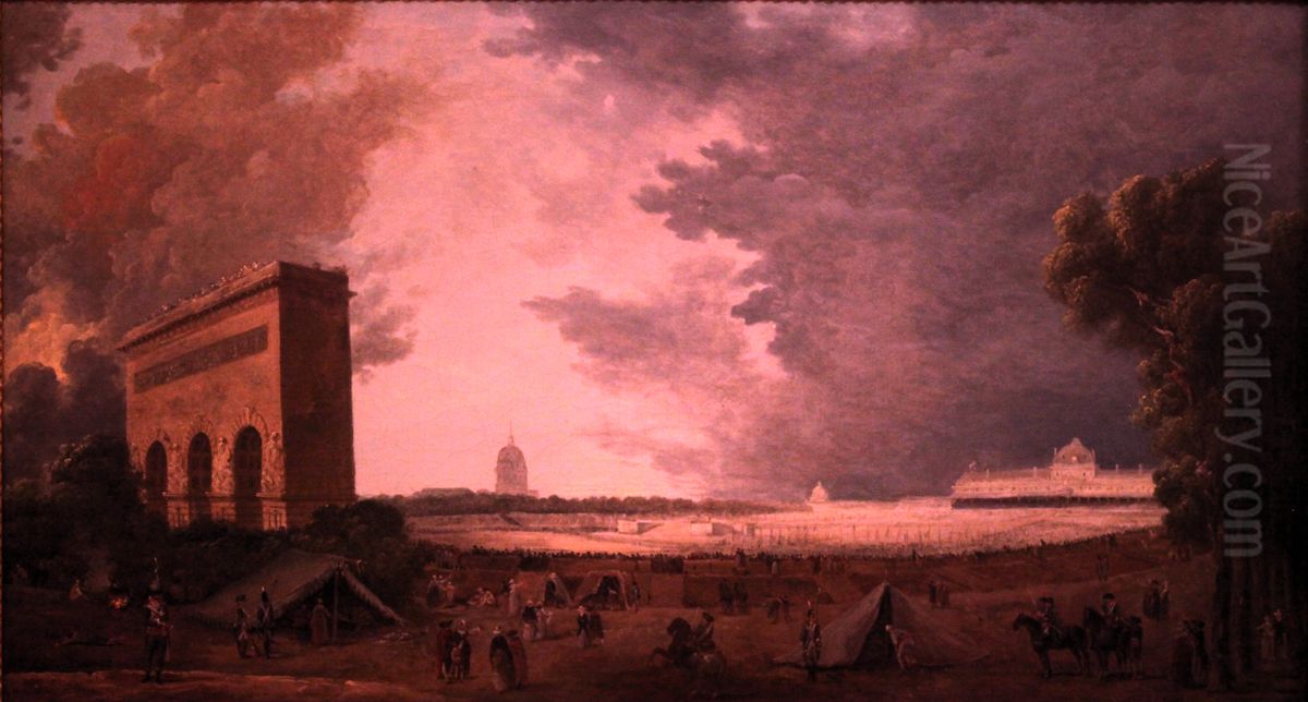 Fete de la Federation Oil Painting by Hubert Robert