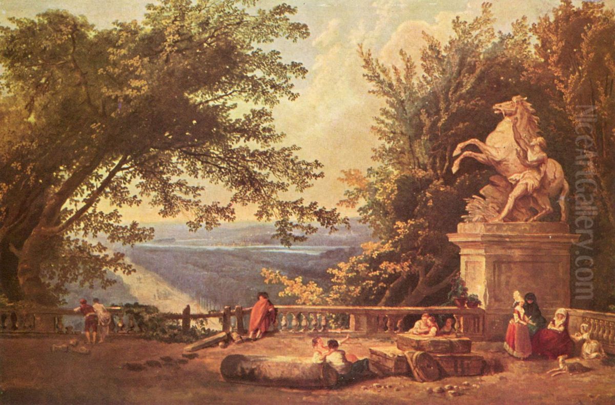 Die Terrasse von Marly Oil Painting by Hubert Robert