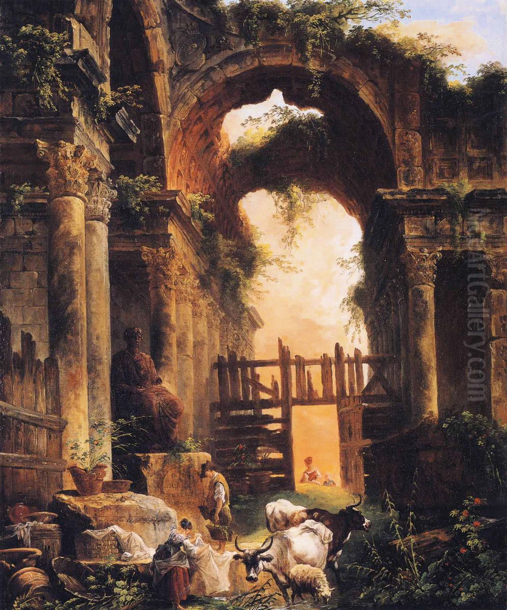 Roman Ruins. Oil Painting by Hubert Robert Roman Ruins. Oil Painting by Hubert Robert