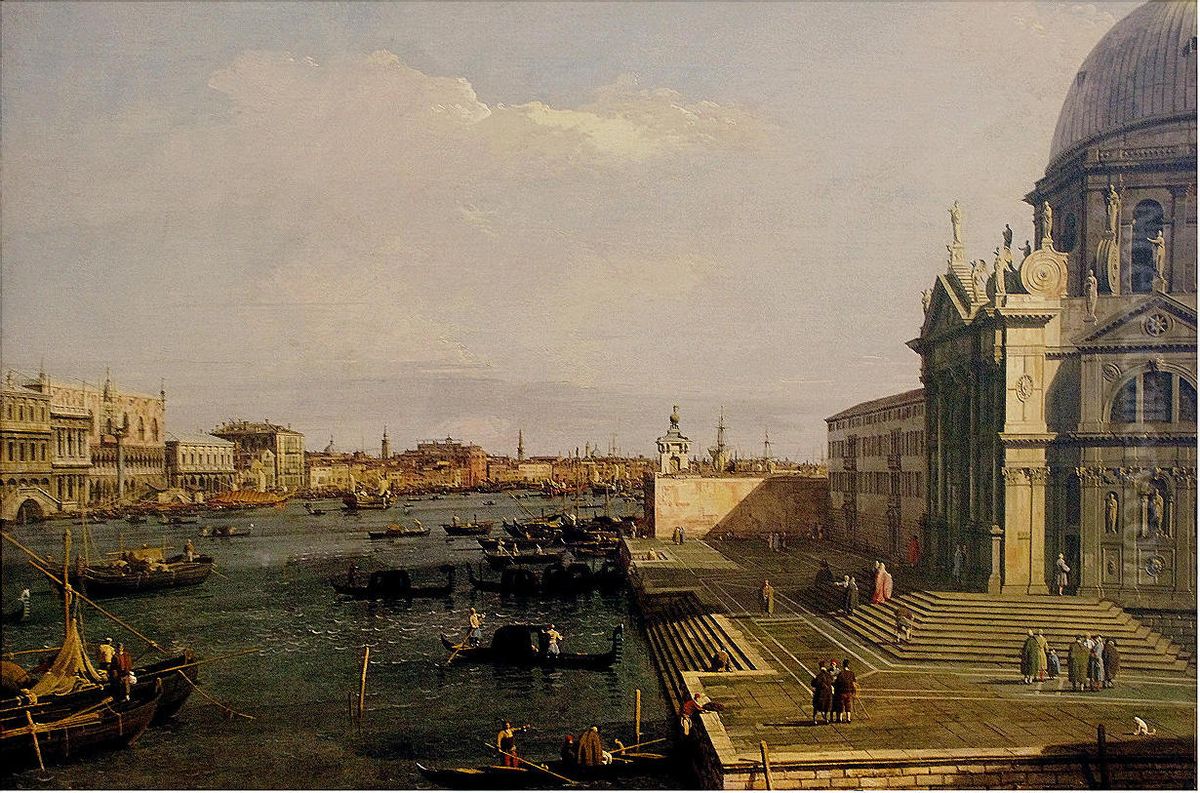 Santa Maria della Salute und die Riva degli Schiavoni in Venedig Oil Painting by Canaletto