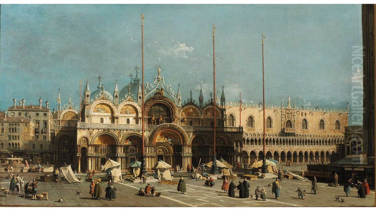 The Piazza San Marco, Venice Oil Painting by Canaletto