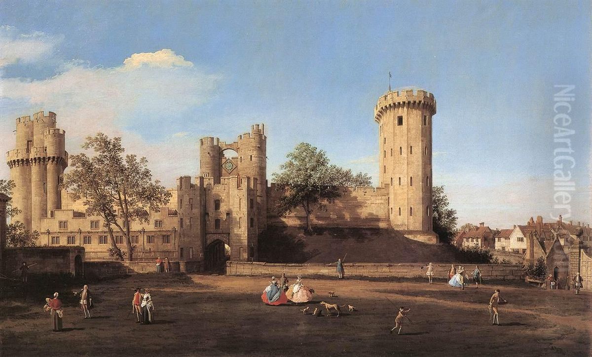 Warwick Castle: the East Front Oil Painting by Canaletto