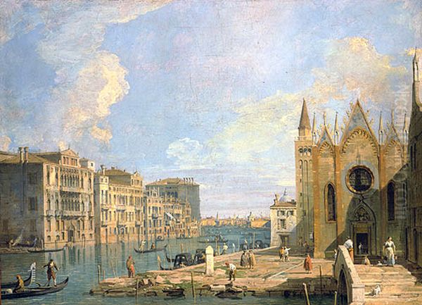The Grand Canal from Campo della Carita Oil Painting by Canaletto The Grand Canal from Campo della Carita Oil Painting by Canaletto