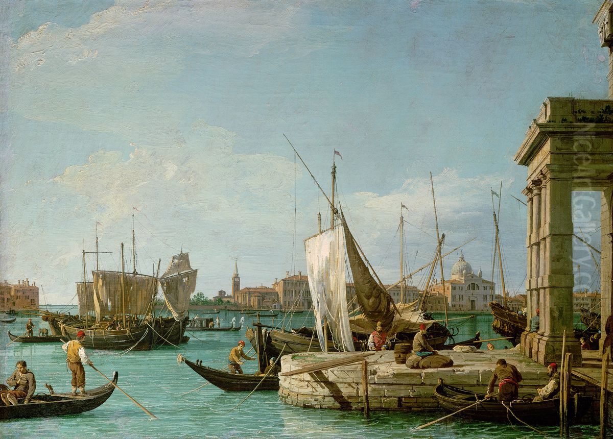 Die Dogana in Venedig Oil Painting by Canaletto