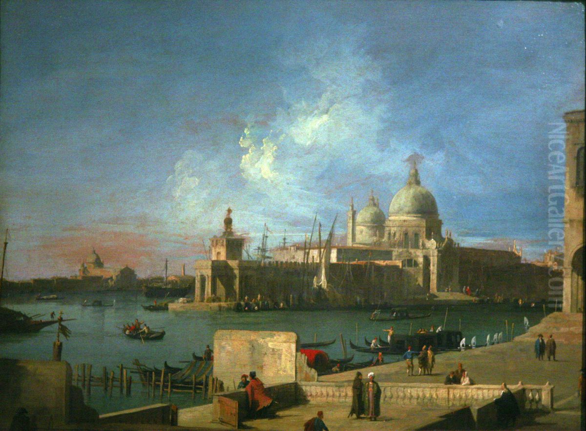 Vue de Santa Maria della Salute, depuis l'entree du Grand Canal Oil Painting by Canaletto