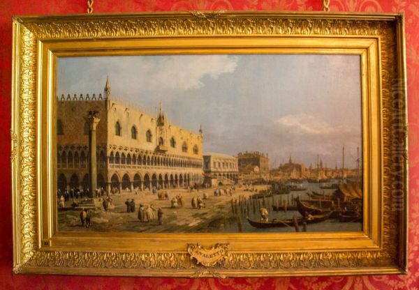 The Doges Palace and Riva degli Schiavoni in Venice Oil Painting by Canaletto