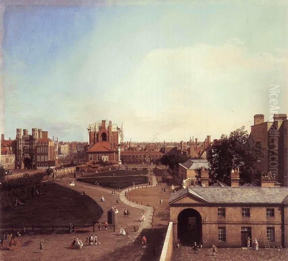Whitehall and the Privy Garden from Richmond House Oil Painting by Canaletto