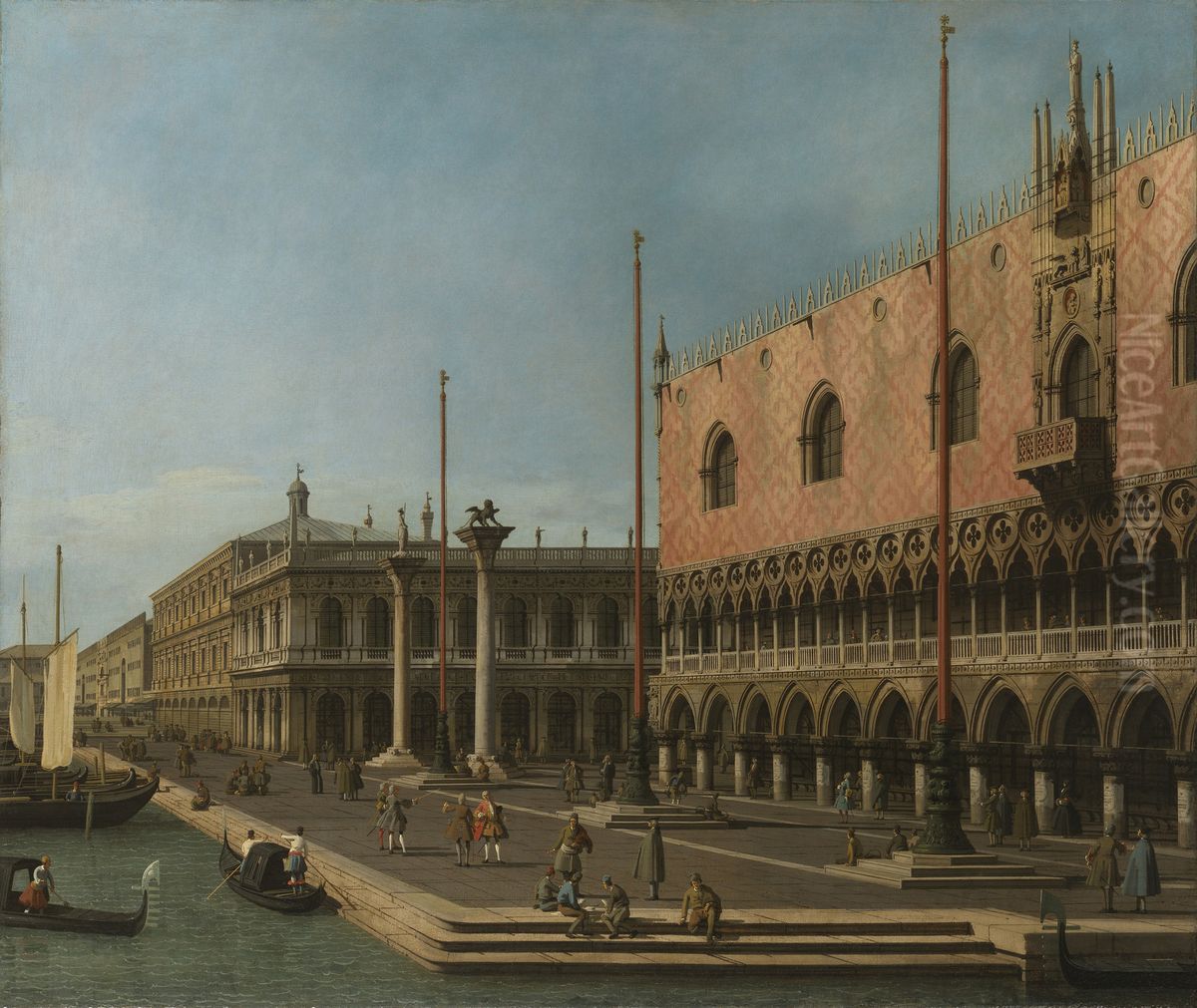 Capriccio View of the Molo and the Palazzo Ducale Oil Painting by Canaletto