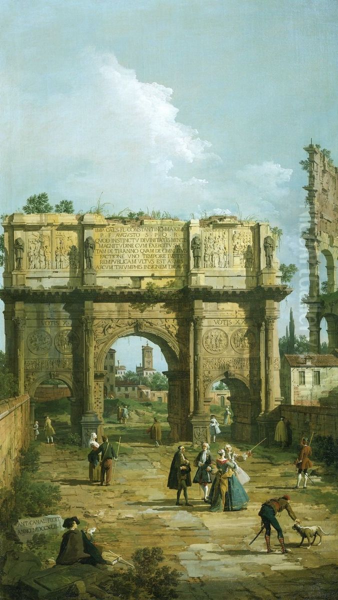 The Arch of Constantine Oil Painting by Canaletto