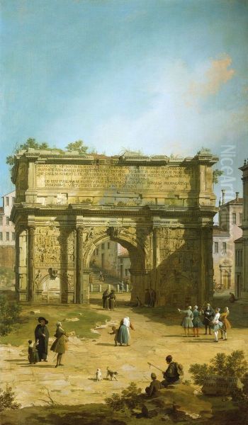 The Arch of Septimus Severus Oil Painting by Canaletto