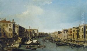 Venice: The Grand Canal looking south-west from the Rialto to Ca' Foscari