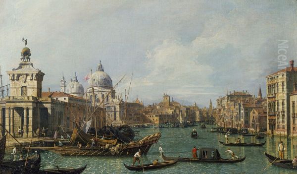 The Grand Canal from the Salute towards the Carita Oil Painting by Canaletto