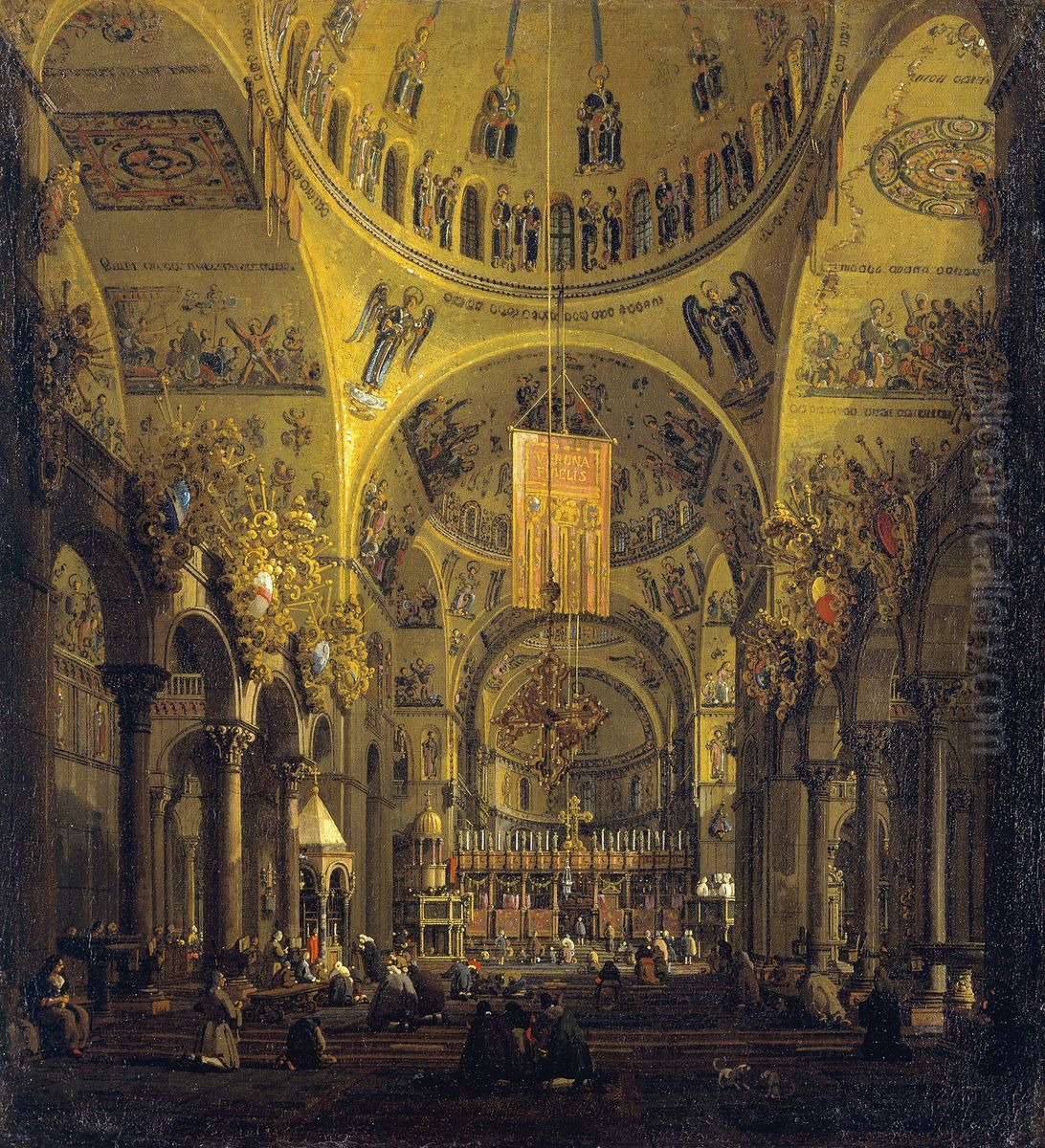 The Nave of San Marco looking East Oil Painting by Canaletto