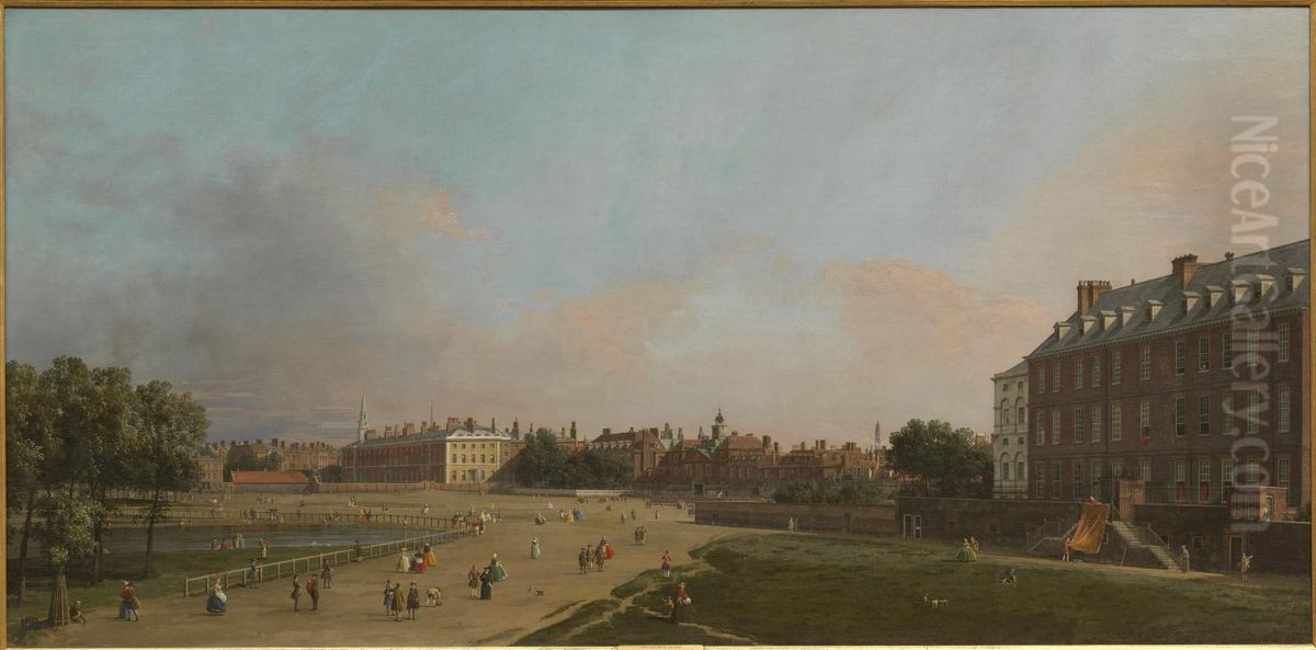 London: The Old Horse Guards from St James's Park Oil Painting by Canaletto