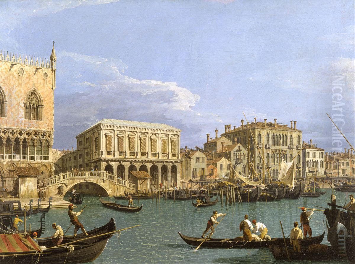 View of the Riva degli Schiavoni, Venice Oil Painting by Canaletto
