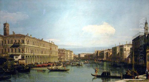 View of the Grand Canal Oil Painting by Canaletto