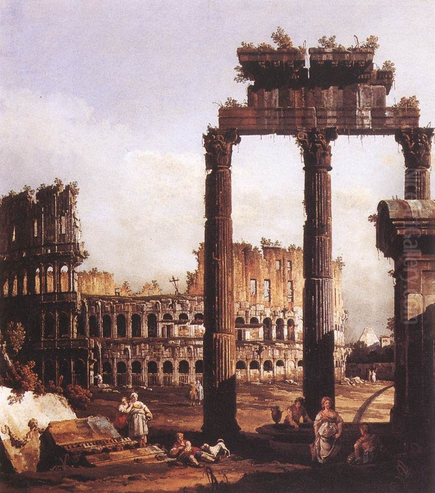 Capriccio with the Colosseum Oil Painting by Bernardo Bellotto Capriccio with the Colosseum Oil Painting by Bernardo Bellotto