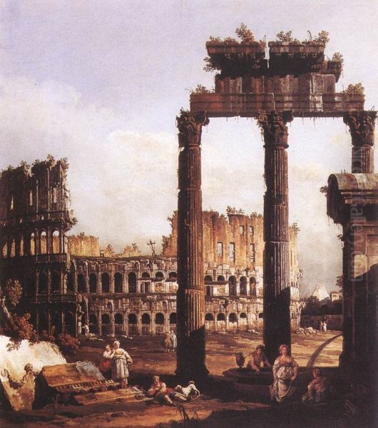 Capriccio with the Colosseum Oil Painting by Bernardo Bellotto