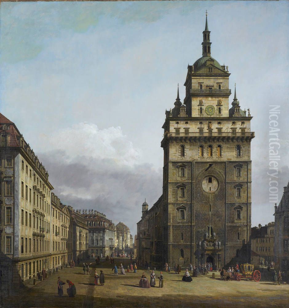 The Kreuzkirche in Dresden Oil Painting by Bernardo Bellotto